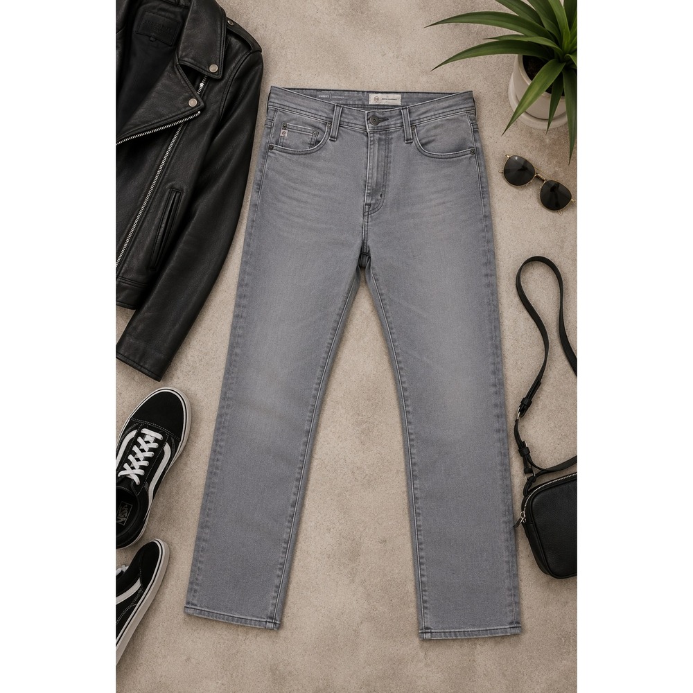 AG Adriano Goldschmied Mens Cotton Denim Everett Jeans, Grey, 31x33,  $235, NWT